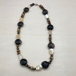 Statement style 925 makers mark beaded necklace, boho.